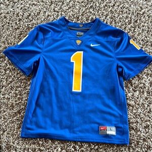 Nike Blue and Yellow Athletic Jersey Pitt Larry Fitzgerald